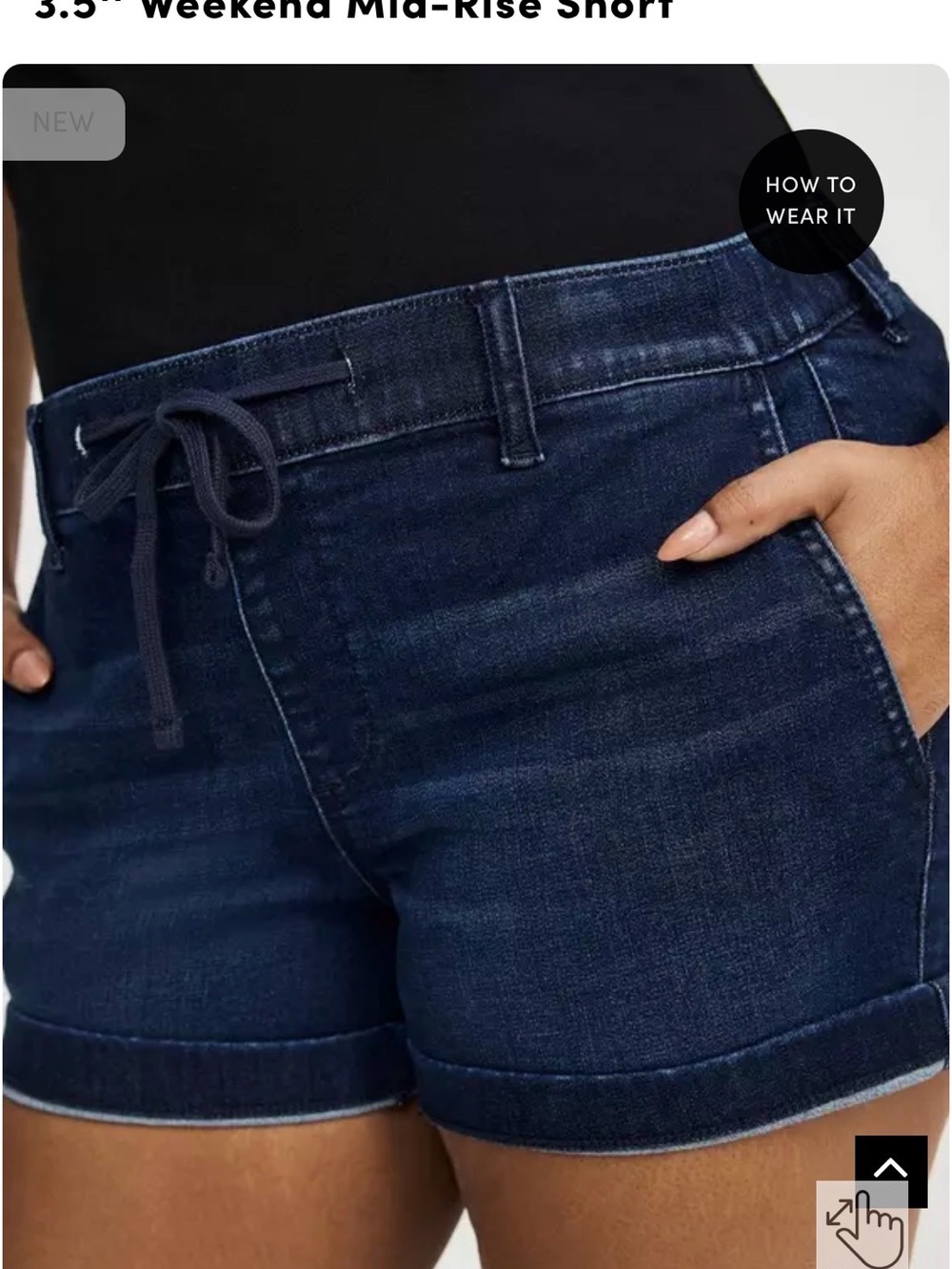 torrid Dark Indigo Drawstring Cuffed Denim Shorts